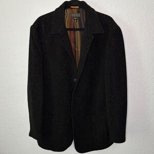 Island Soft Men’s Tweed Sweater Blazer Blue Speckled Large